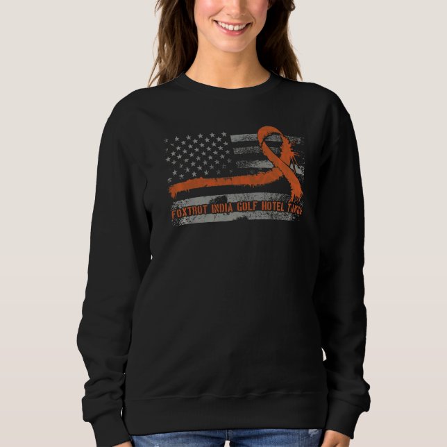 Bekämpfung der Leukämie Militärische Alphabet - Am Sweatshirt (Vorderseite)