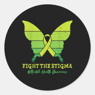 Bekämpfung der Stigma Butterfly Suicide Psychische Runder Aufkleber