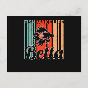 Bekämpfung des Aquariums Betta Aquarist Retro Postkarte