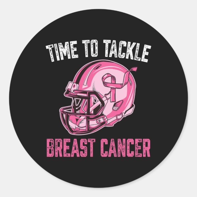 Bekämpfung des Brustkrebs Helm Pink Ribbon A Runder Aufkleber (Vorderseite)