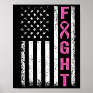 Bekämpfung des Brustkrebs unter amerikanischer Fla Poster