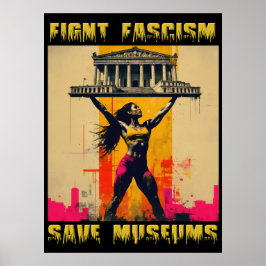 Bekämpfung des Faschismus Rette Museen Poster