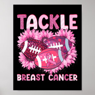 Bekämpfung des Fußball-Krebses Rosa Ribbon Brustkr Poster