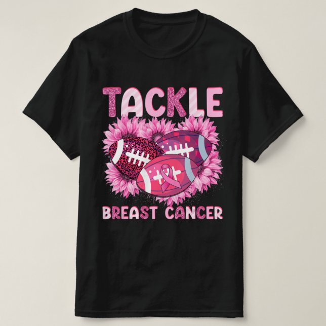 Bekämpfung des Fußball-Krebses Rosa Ribbon Brustkr T-Shirt (Design vorne)