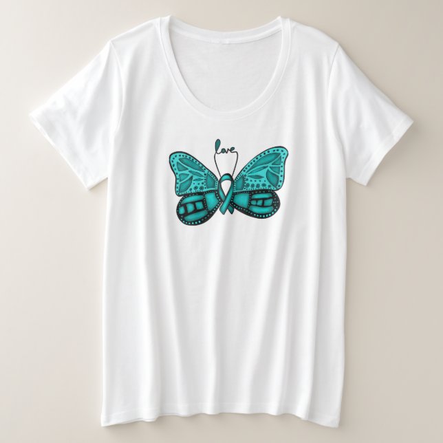 Bekämpfung des Ovarialkarzinoms Ladys Plus Größe T Große Größe T-Shirt (Design vorne)