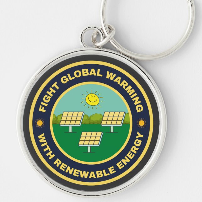 Bekämpfung des solaren Powers zur globalen Erwärmu Schlüsselanhänger (Vorne)