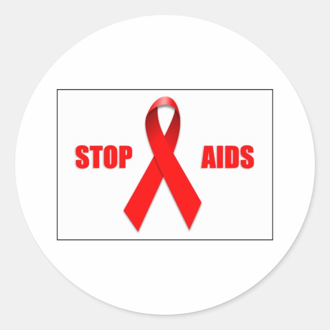 BEKÄMPFUNG VON AIDS RUNDER AUFKLEBER (Vorderseite)