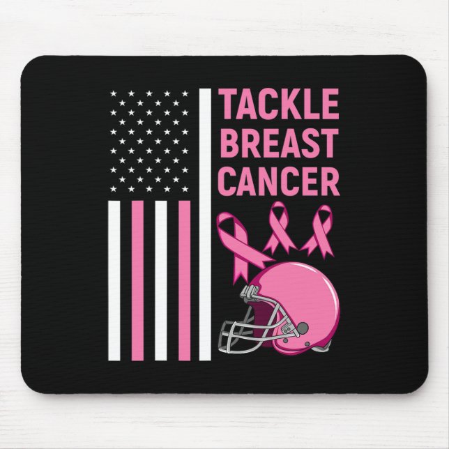 Bekämpfung von Brustkrebs - Amerikanische Flagge Mousepad (Vorne)