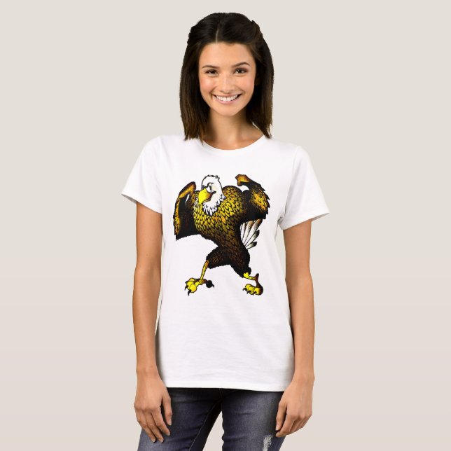 Bekämpfung von Frauen im Adlerhorn-Cartoon T-Shirt (Vorne ganz)