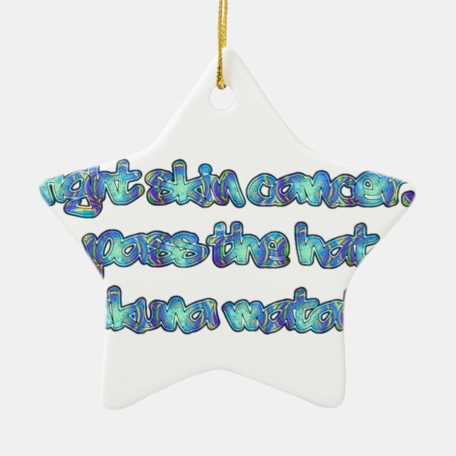 Bekämpfung von Hautkrebs, Übergabe des Hutes, Haku Keramik Ornament (Vorne)