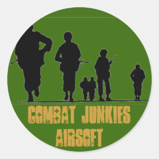 BEKÄMPFUNG VON JUNKIES AIRSOFT RUNDER AUFKLEBER