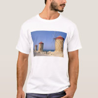 Bekannte alte Windmühlen von Rhodos, Griechenland