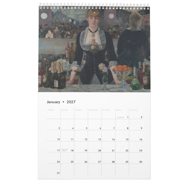 Bekannte Bilder des Impressionisten Kalender (Jan 2027)