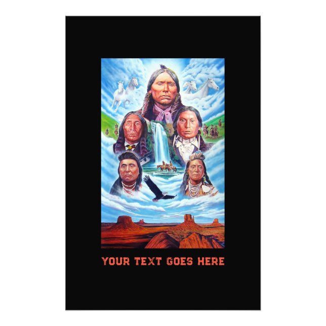 Bekannte indische Indianerchiefs Vertikal Fotodruck (Vorne)