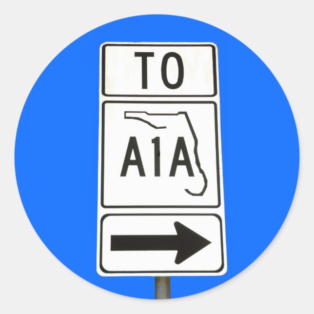Bekanntes A1A-Zeichen Runder Aufkleber (Vorderseite)