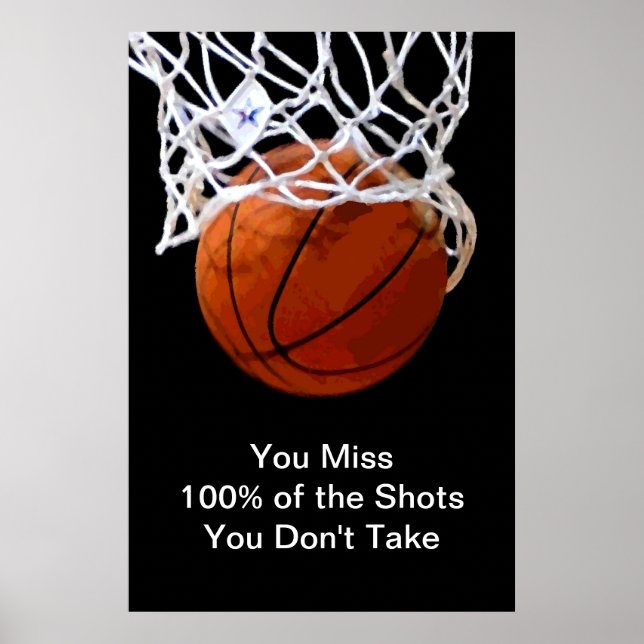 Bekanntes Motivierend Zitat Basketball Poster (Vorne)