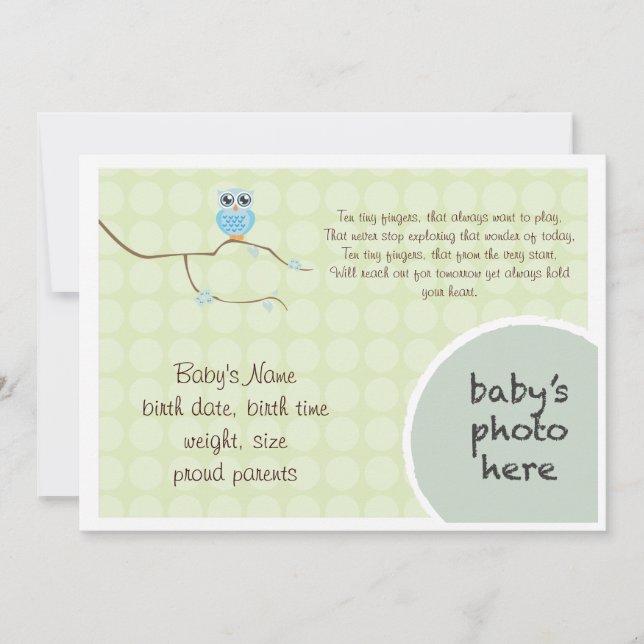 Bekanntgabe der Eule Ankündigung (Vorderseite)