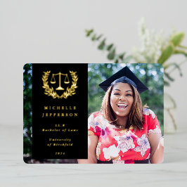 Bekanntgabe von Foil + Black Law School Abschluss Folieneinladung