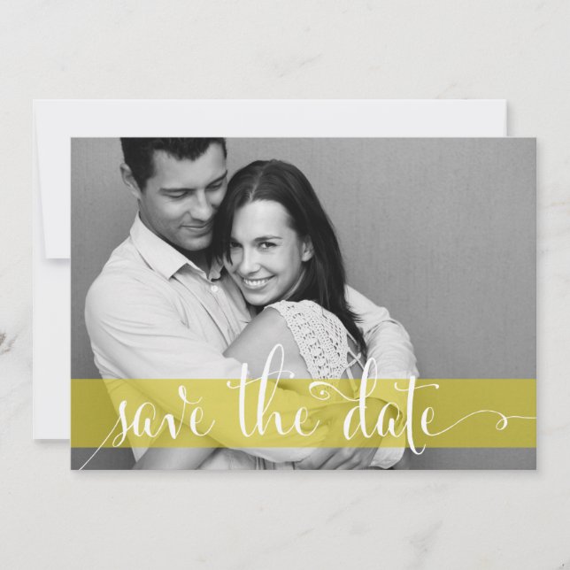 Bekanntgabe von Whimsical Save the Date Script Fot Einladung (Vorderseite)