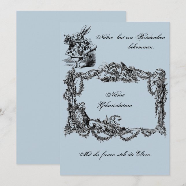 Bekanntgabe zur Geburt – Geburtskarte Einladung (Vorne/Hinten)