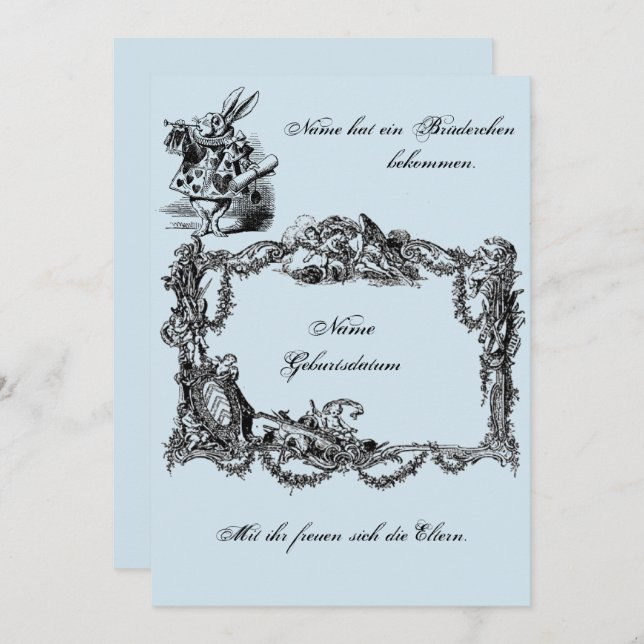 Bekanntgabe zur Geburt – Geburtskarte Einladung (Vorne/Hinten)
