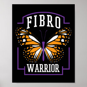 Bekanntheitsfibro Warrior Graphic Butterfly Poster
