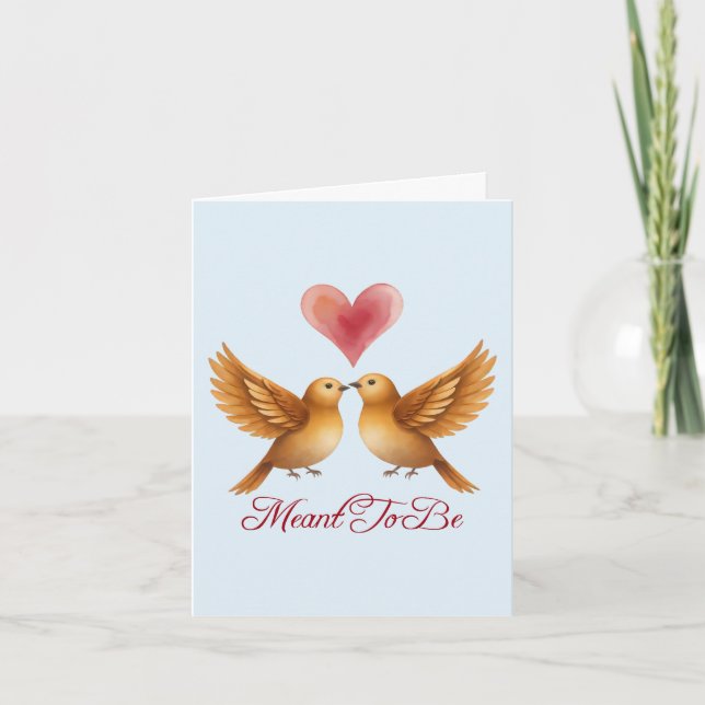 Bekenntnis zu lieben Vögel Hochzeitstag Karte (Vorderseite)