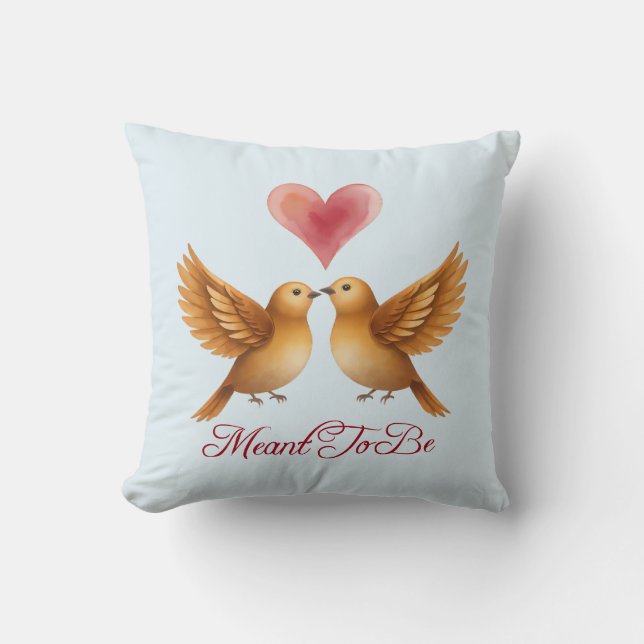 Bekenntnis zu lieben Vögel Hochzeitstag Kissen (Vorderseite)