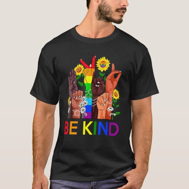 Bekind Lgbtq Blm Gleichberechtigung der Menschenre T-Shirt (Vorderseite)