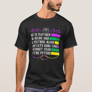 Bekleidet in Beads und Federn Maske Mardi Gras T-Shirt