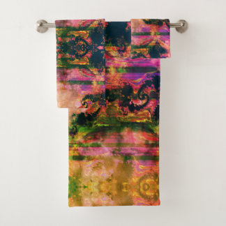 Bekleidetes Sonnenuntergang Design Badetuch Set