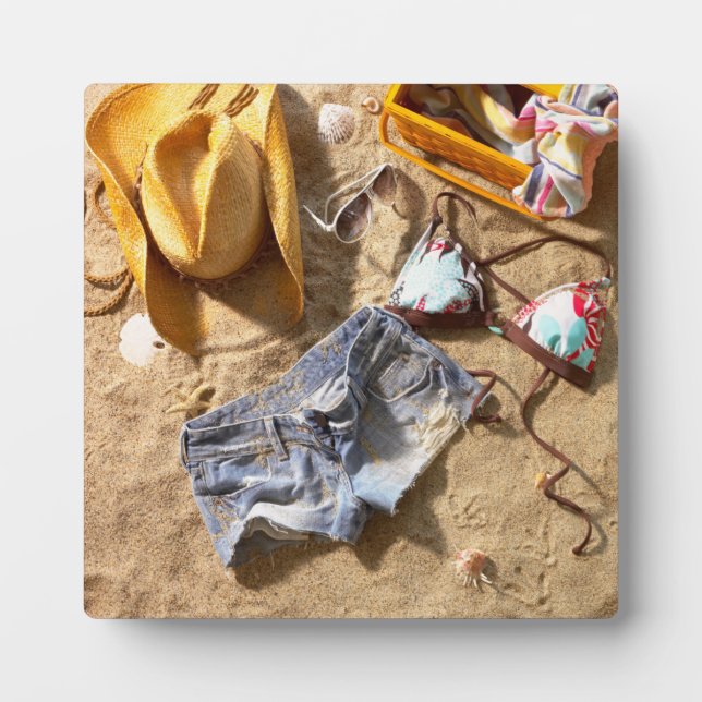 Bekleidung am Strand Links Fotoplatte (Vorderseite)