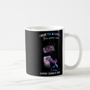 Bekleidung Aquamarin und Lila für die Suizidpräven Kaffeetasse