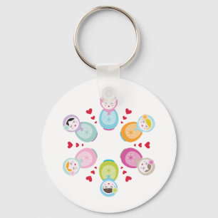 BEKLEIDUNG :: Babushka-Puppen - Mandala Schlüsselanhänger
