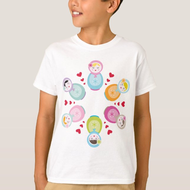 BEKLEIDUNG :: Babushka-Puppen - Mandala T-Shirt (Vorderseite)