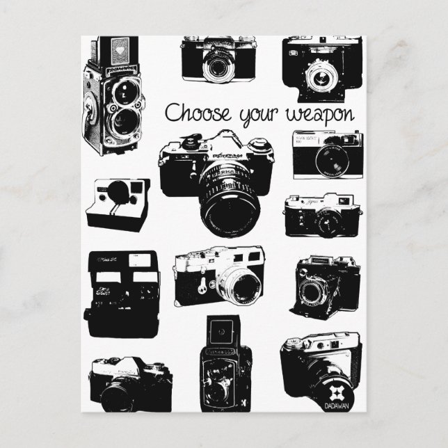 Bekleidung Fotos Vintage Kameras Postkarte (Vorderseite)