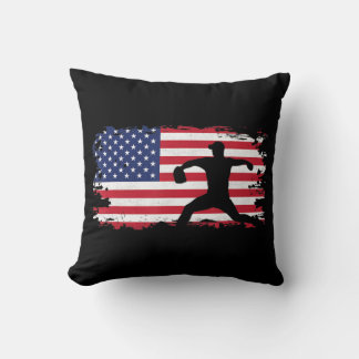 Bekleidung für Baseball der amerikanischen Flagge Kissen