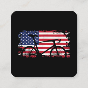 Bekleidung für Fahrradfahrer der amerikanischen Fl Quadratische Visitenkarte