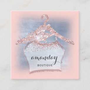 Bekleidung Kleidung Mode Shop Blaue Rose Diamant Quadratische Visitenkarte
