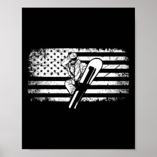 Bekleidung mit amerikanischer Flagge - Snowboarden Poster