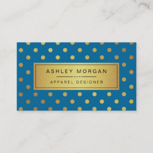 Bekleidungsdesigner - Royal Blue Gold Dots Visitenkarte