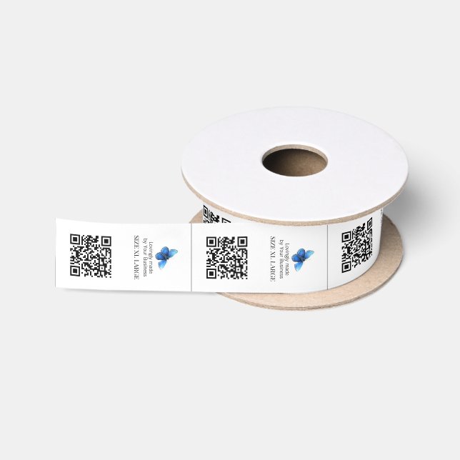 Bekleidungsetiketten Oberkragen qo Logo Satinband (Spule)