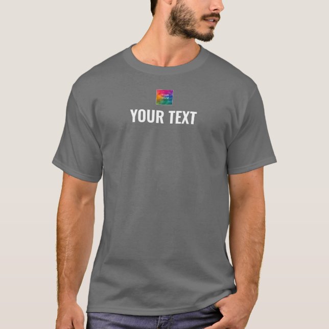 Bekleidungskleidung aus dunkelgrauem Herrenhemd T-Shirt (Vorderseite)
