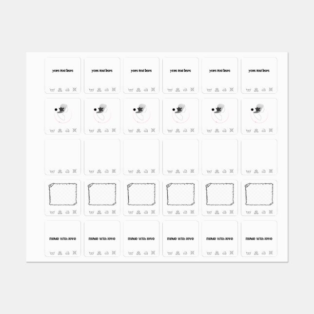 Bekleidungsmarke Etiketten (Blatt)