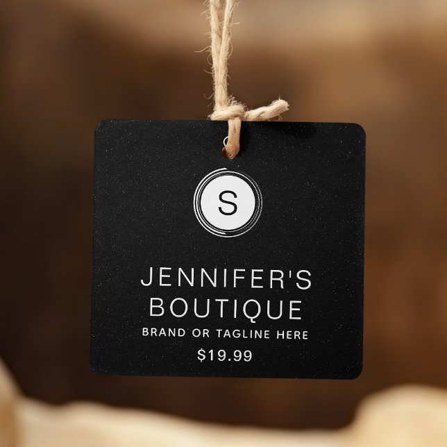 Bekleidungsmarken Small Business Black Glitzer Telefonnummerkarte (Von Creator hochgeladen)