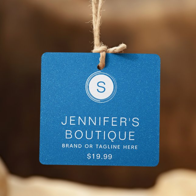 Bekleidungsmarken Small Business Blue Glitzer Telefonnummerkarte (Von Creator hochgeladen)