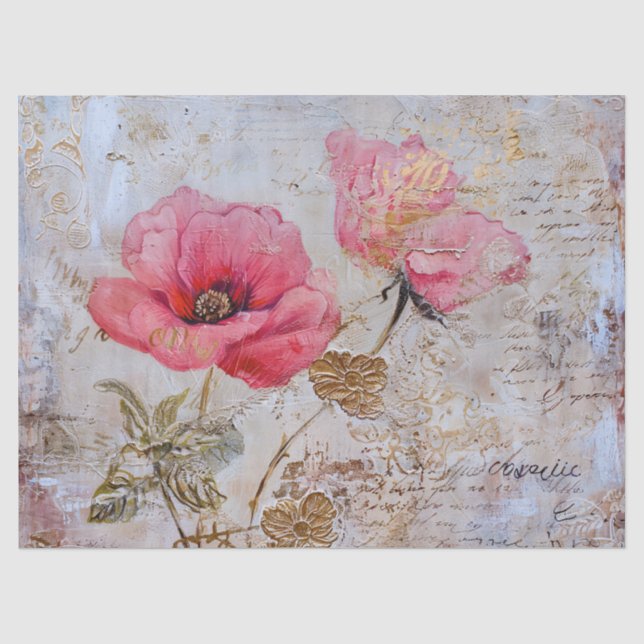 Beklemmende Vintage, Hübsche Pink-Pflaumen Seidenpapier (Vorderseite)