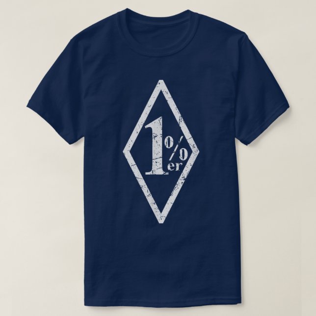 Beklemmendes weißes 1 Outlaw Motorradfahrer T-Shirt (Design vorne)