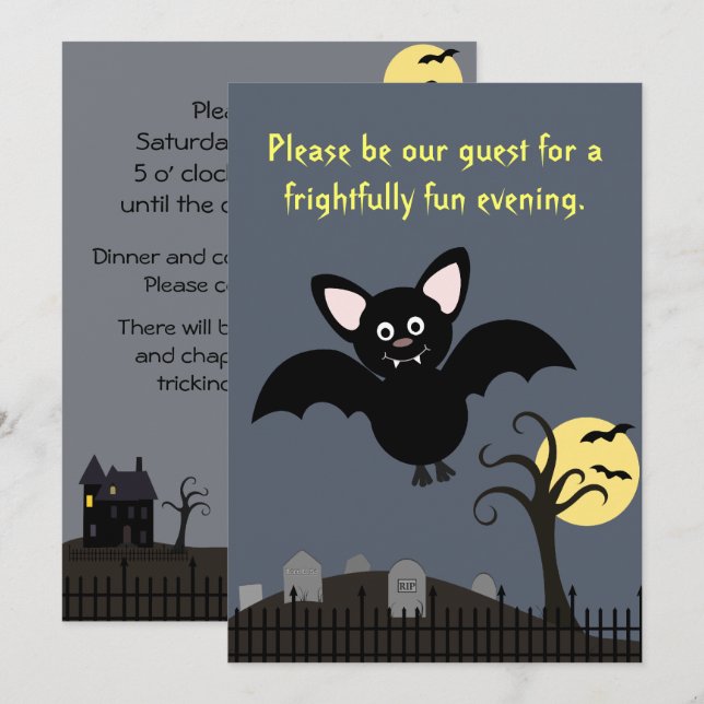 Bekloppte Halloween-Einladung Einladung (Vorne/Hinten)
