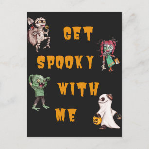 Bekomme Gruseliges Mit Mir Halloween   Postkarte